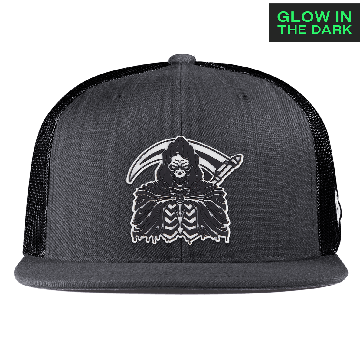 Grim Reaper Glow Flat Trucker Charcoal
