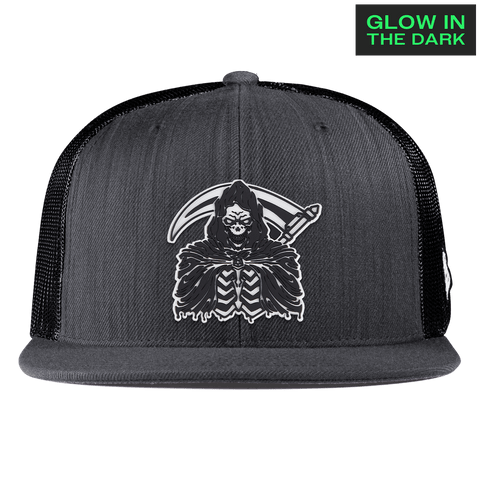 Grim Reaper Glow Flat Trucker Charcoal
