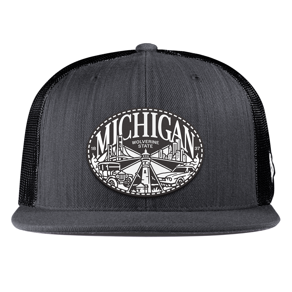Michigan Traveler Flat Trucker Charcoal