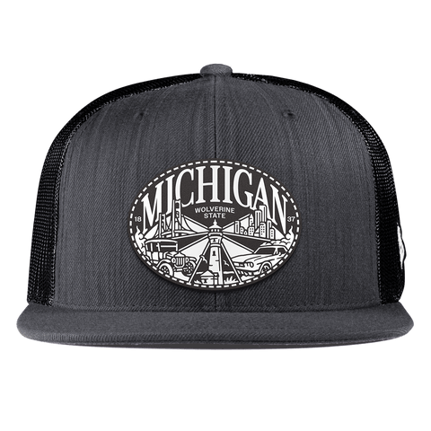 Michigan Traveler Flat Trucker Charcoal