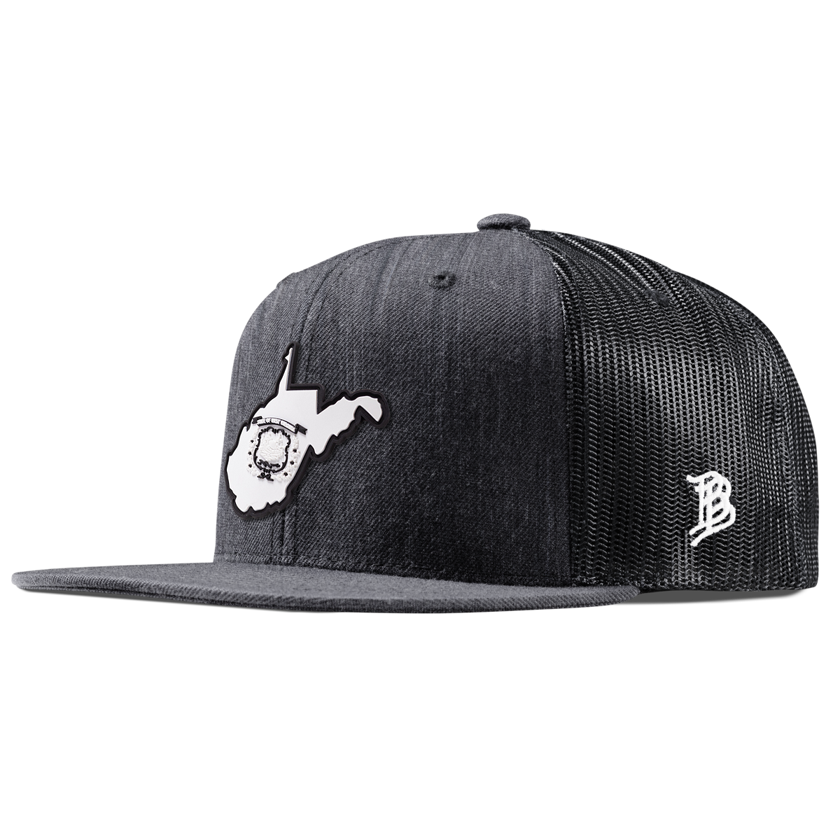 West Virginia Moonlight Flat Trucker Charcoal