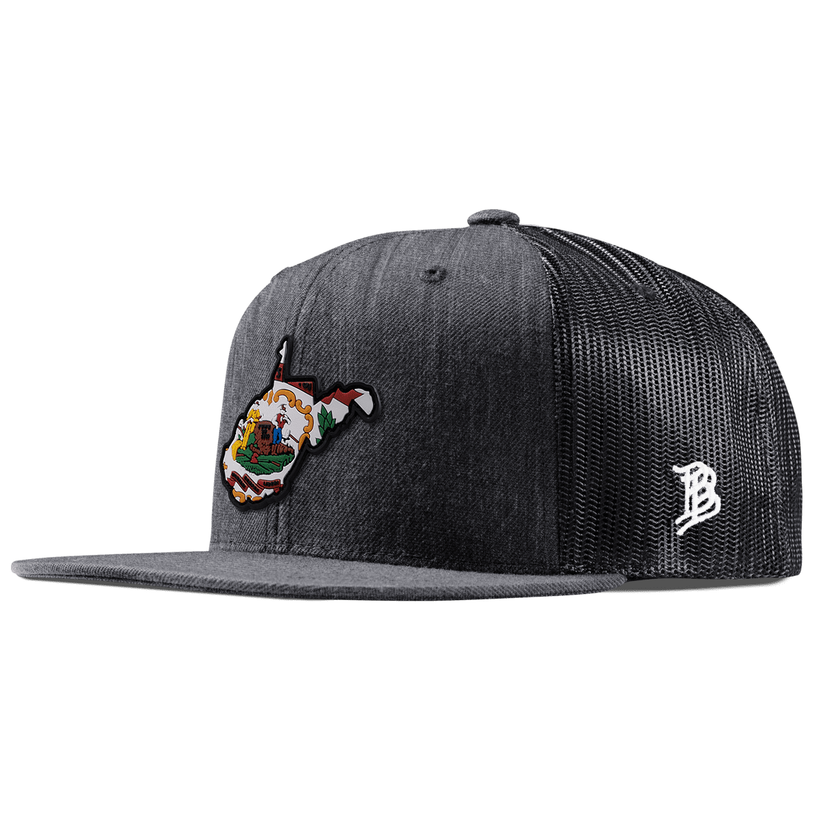 West Virginia 35 PVC Flat Trucker Charcoal