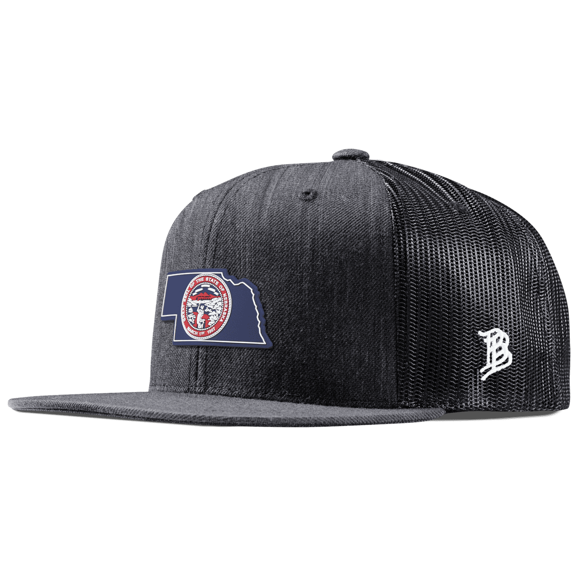 Nebraska Patriot Series Flat Trucker Charcoal