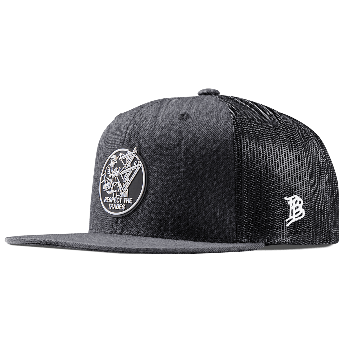 Respect The Trades Lineman Flat Trucker Charcoal