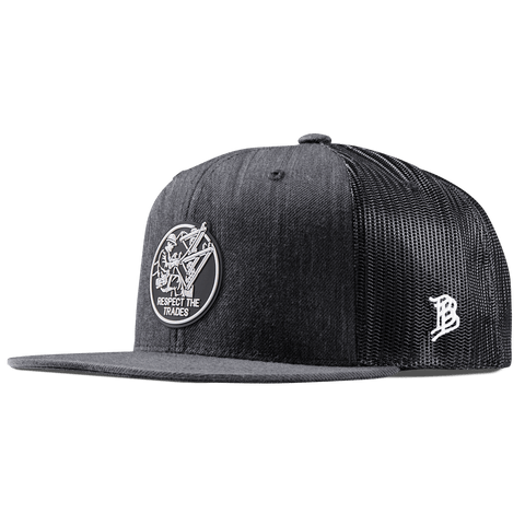 Respect The Trades Lineman Flat Trucker Charcoal