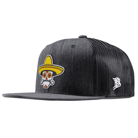 Sombrero Skull PVC Flat Trucker Charcoal