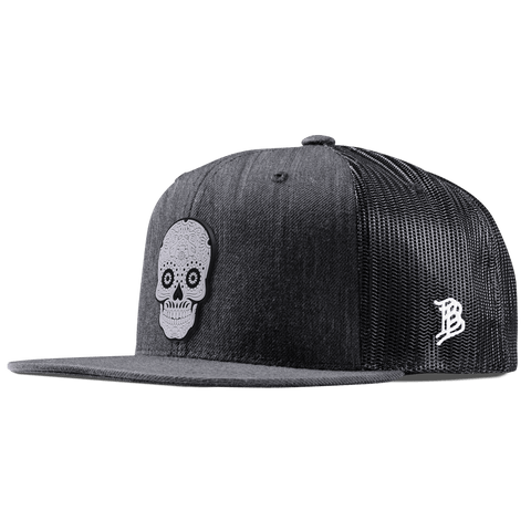 Sugar Skull PVC Flat Trucker Charcoal