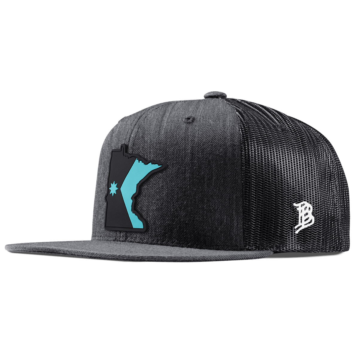 Minnesota Turquoise Flat Trucker Charcoal