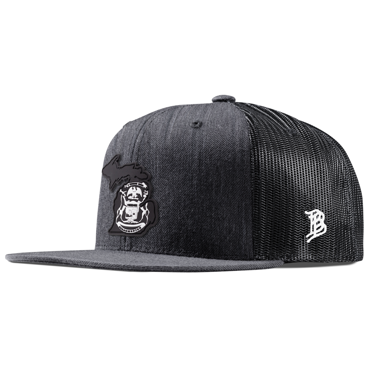 Michigan Vintage Flat Trucker  Charcoal