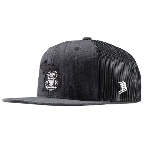 Michigan Vintage Flat Trucker  Charcoal
