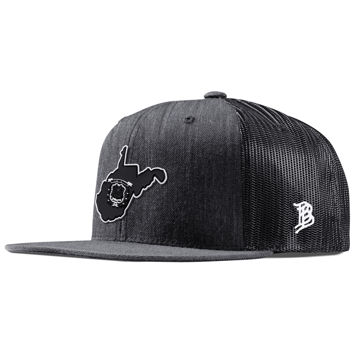 West Virginia Vintage Flat Trucker  Charcoal