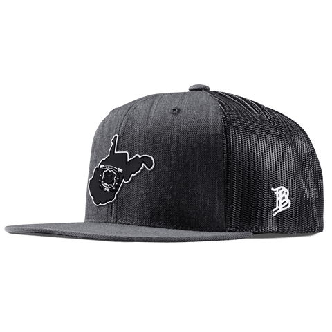 West Virginia Vintage Flat Trucker  Charcoal