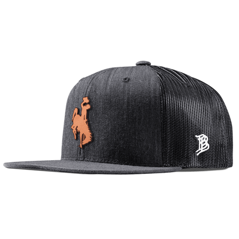 Wyoming Cowboy Flat Trucker Tan Logo
