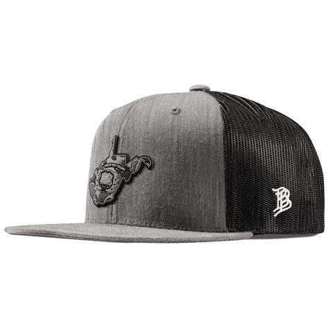 West Virginia Camo Flat Trucker Heather Gray