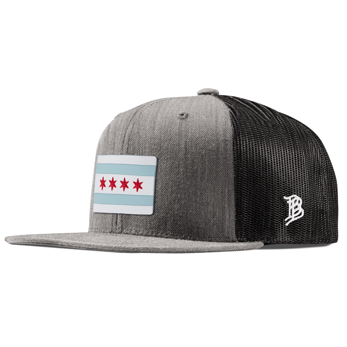 Chicago Flag Flat Trucker Heather Gray 