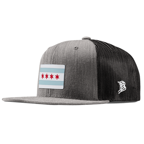Chicago Flag Flat Trucker Heather Gray 