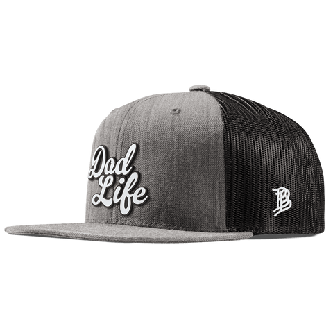 Dad Life Script Flat Trucker Heather Gray