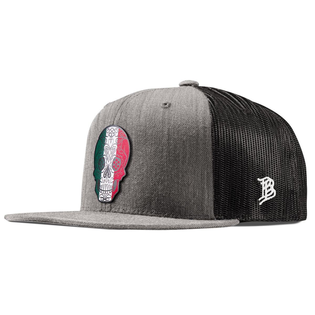 Fiesta Sugar Skull Flat Trucker Heather Gray