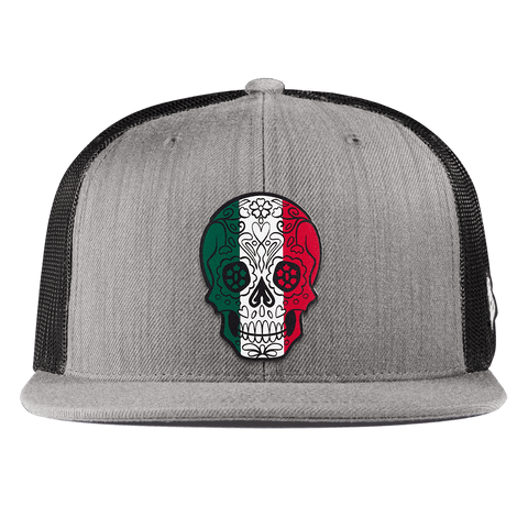 Fiesta Sugar Skull Flat Trucker Heather Gray