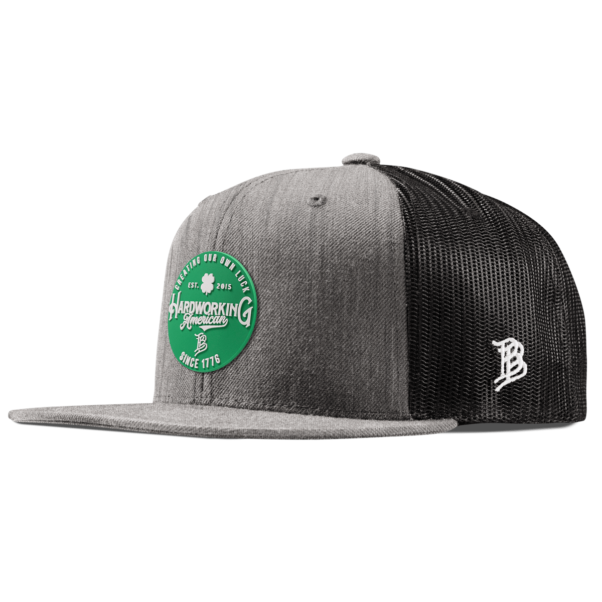 Get The Green Flat Trucker Heather Gray