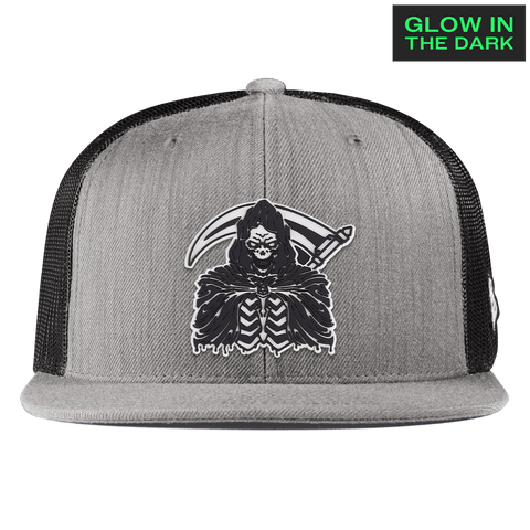 Grim Reaper Glow Flat Trucker Heather