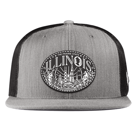 Illinois Traveler Flat Trucker Heather Gray