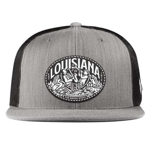 Louisiana Traveler Flat Trucker Heather Gray