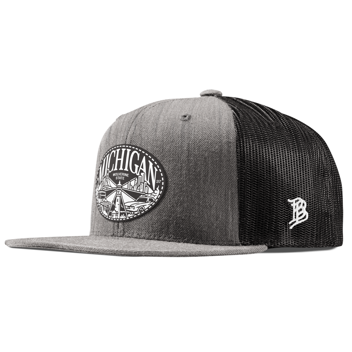Michigan Traveler Flat Trucker Heather Gray