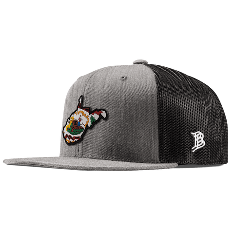 West Virginia 35 PVC Flat Trucker Heather Gray
