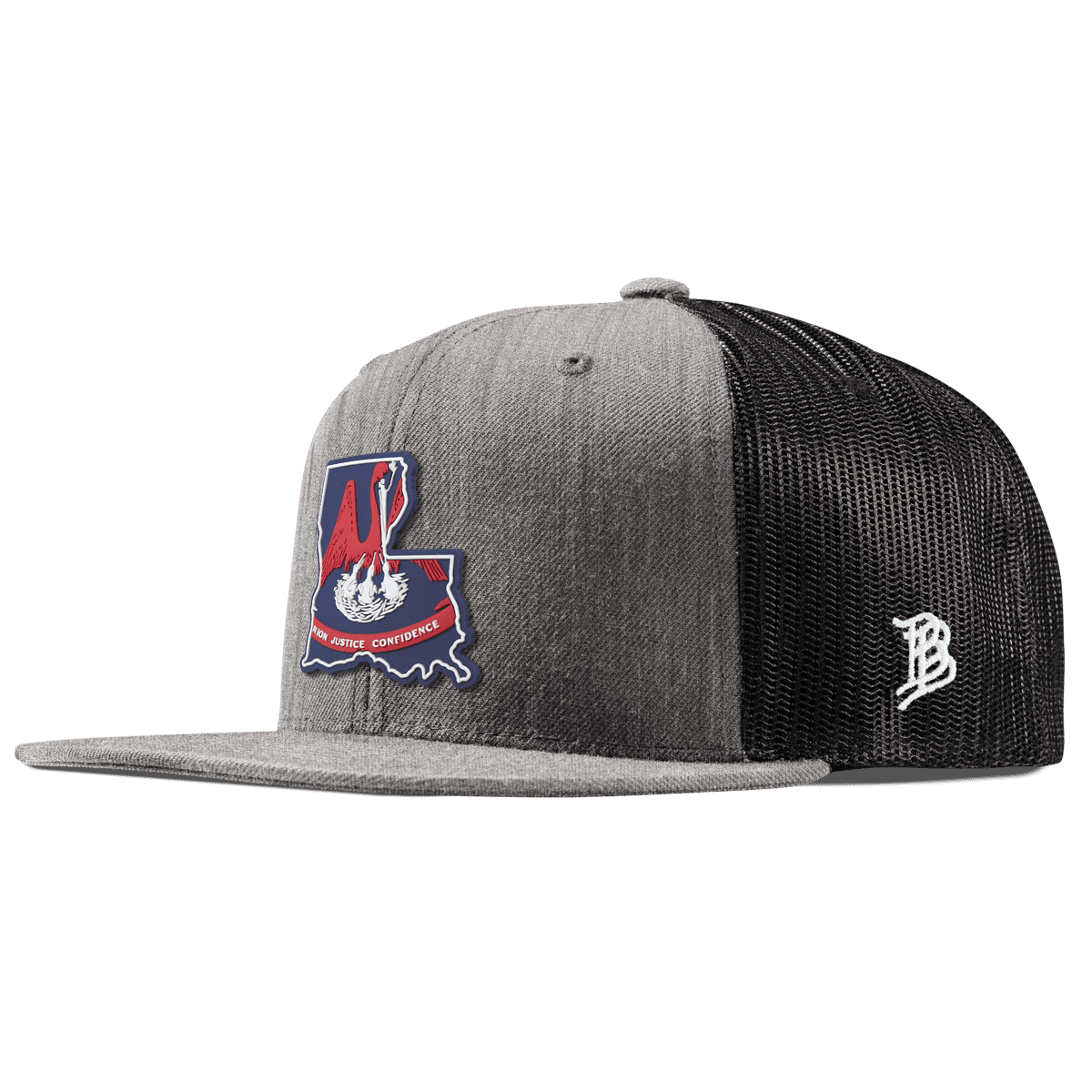 Louisiana Patriot Series Flat Trucker Heather Gray 