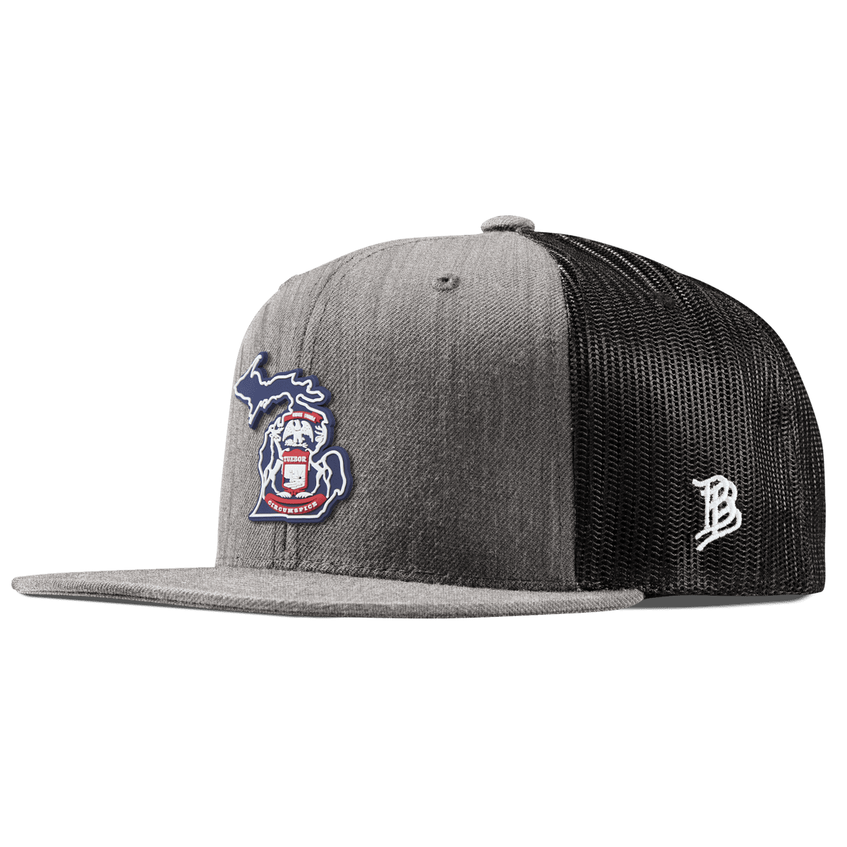Michigan Patriot Series Flat Trucker Heather Gray 