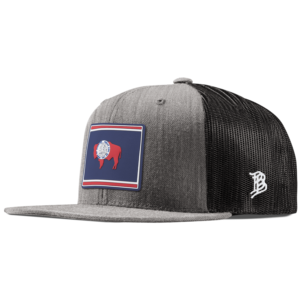 Wyoming Patriot Series Flat Trucker Heather Gray