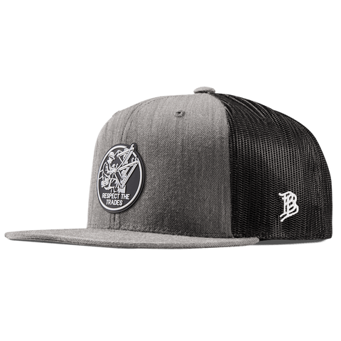 Respect The Trades Lineman Flat Trucker Heather Gray