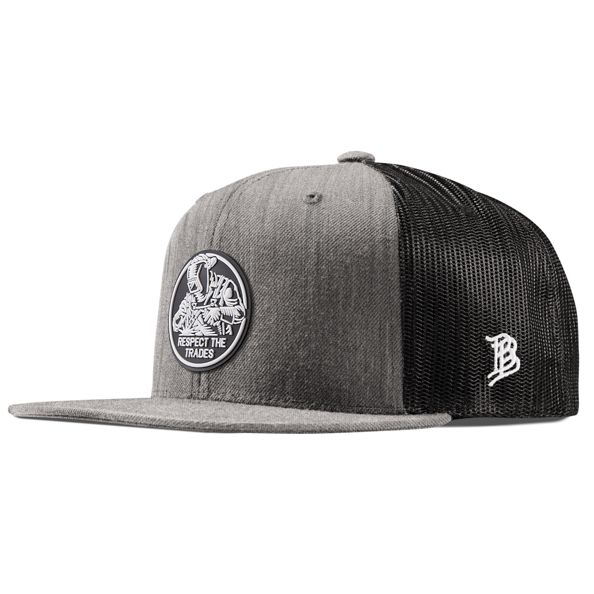 Respect The Trades Welder Flat Trucker Heather Gray