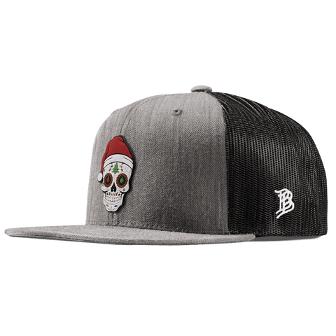 Santa Skull PVC Flat Trucker Heather Gray