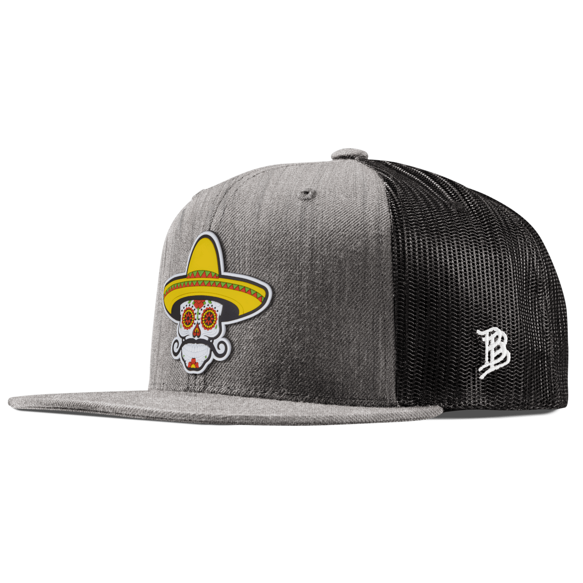 Sombrero Skull PVC Flat Trucker Heather Gray
