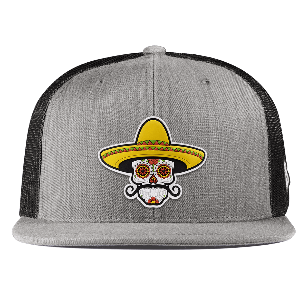 Sombrero Skull PVC Flat Trucker Heather Gray