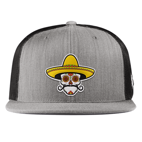 Sombrero Skull PVC Flat Trucker Heather Gray