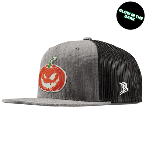 Jack-O-Lantern Glow Flat Trucker Heather Gray