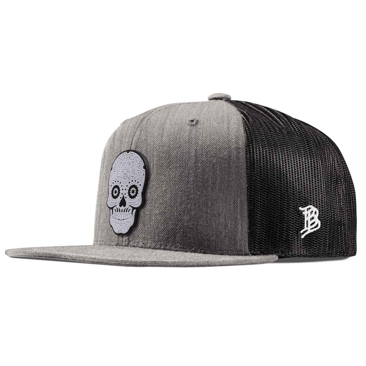 Sugar Skull PVC Flat Trucker heather Gray