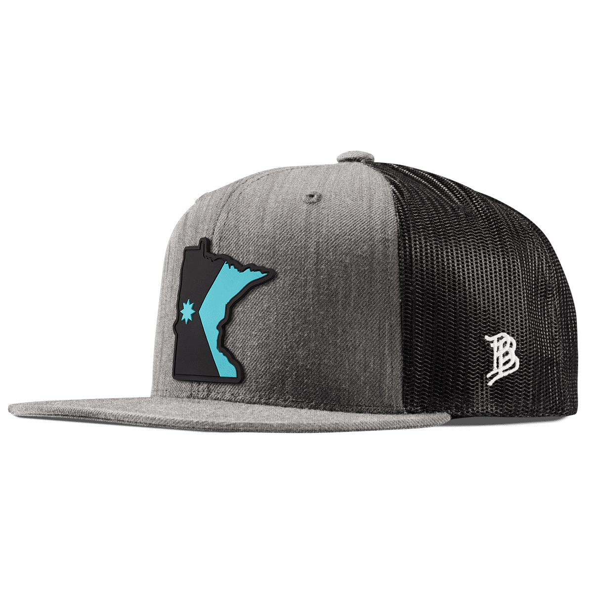 Minnesota Turquoise Flat Trucker Heather Gray   