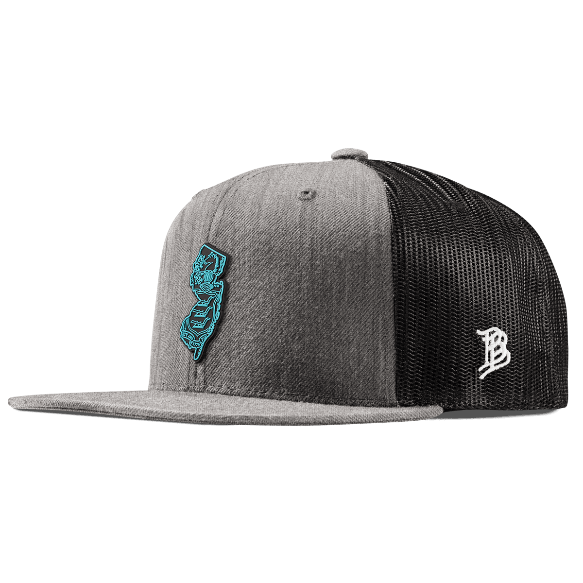 New Jersey Turquoise Flat Trucker Heather Gray