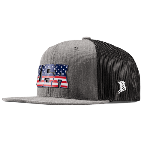 USA Tradition Flat Trucker Heather Gray 