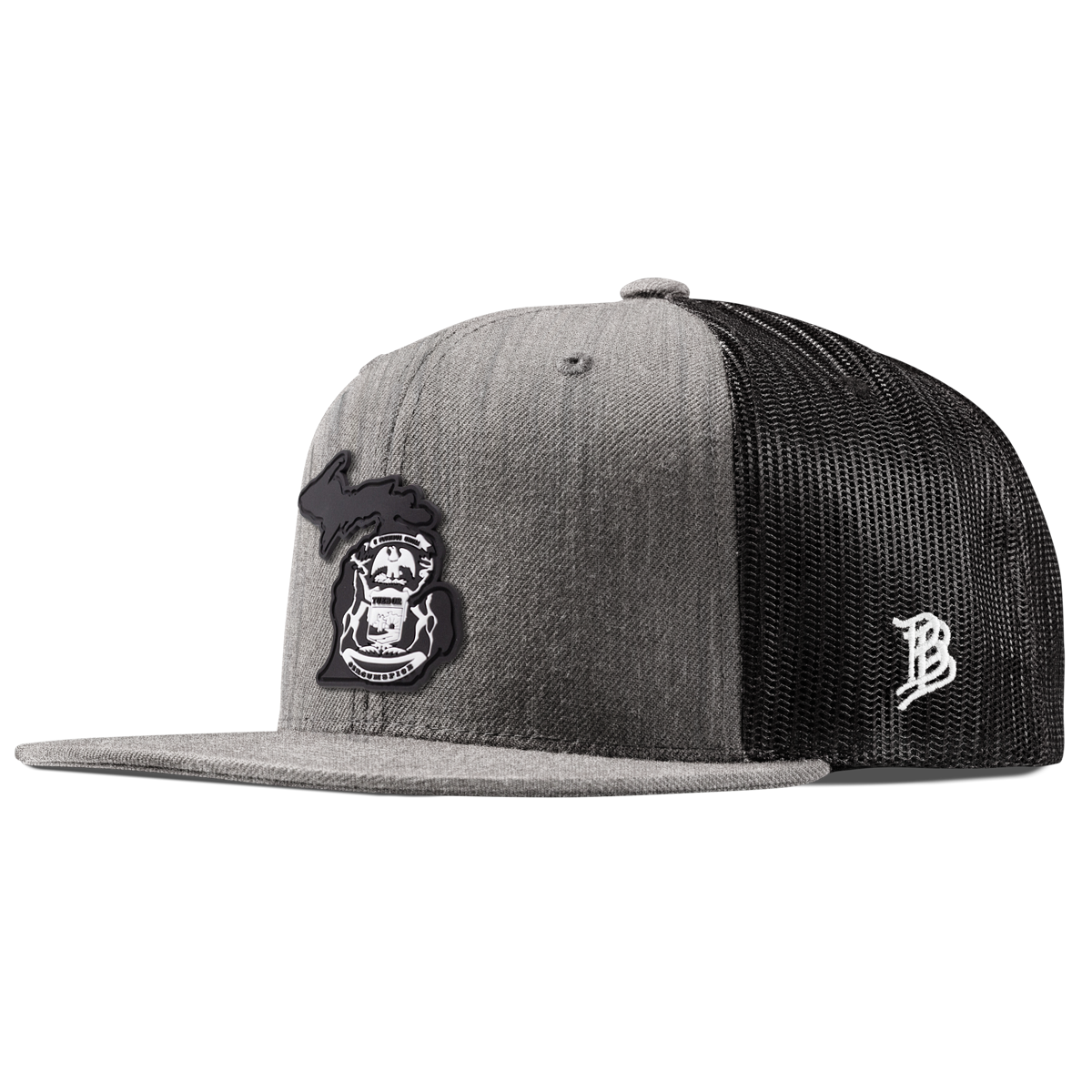 Michigan Vintage Flat Trucker  Heather Gray