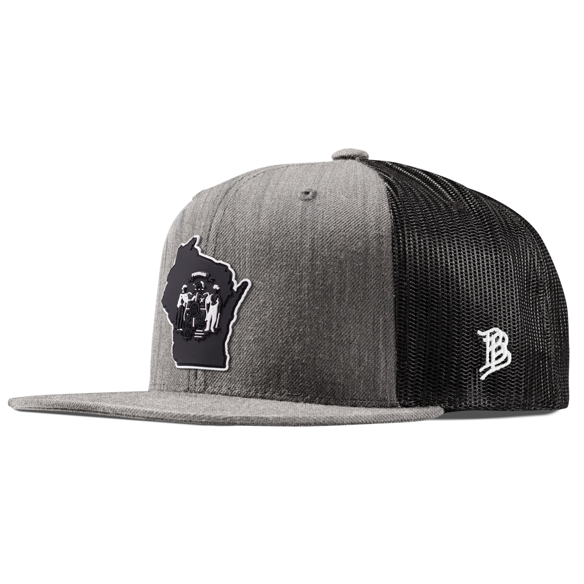 Wisconsin Vintage Flat Trucker  Heather Gray