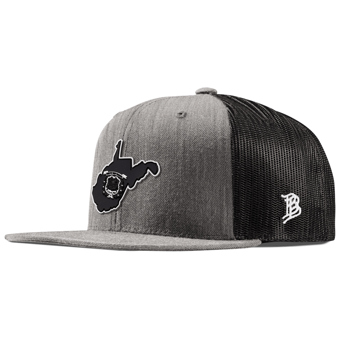 West Virginia Vintage Flat Trucker  Heather Gray