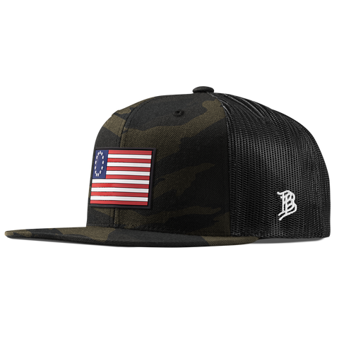 1776 PVC Flat Trucker Midnight Camo