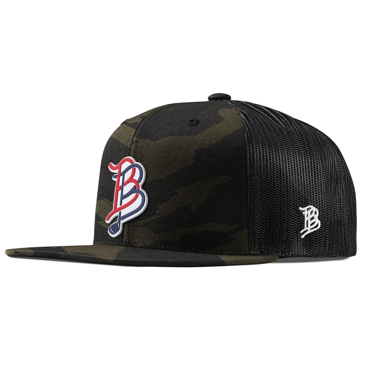 BB Golf USA Flat Trucker Midnight Camo