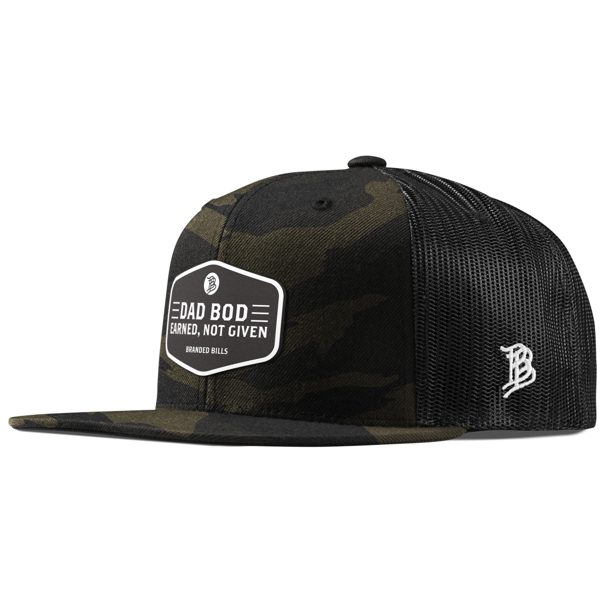 Dad Bod Flat Trucker Midnight Camo