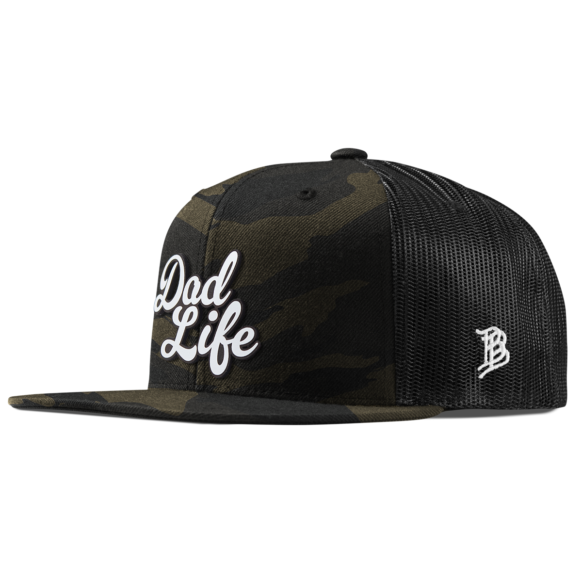 Dad Life Script Flat Trucker MidnightCamo